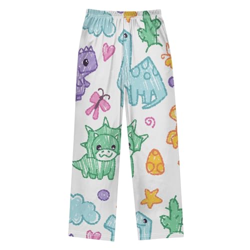 Crayon Dinosaur Boys Pants Boys Athletic Pants Long Pant for Boywith Pockets Wide-Leg Size 6-14Y2
