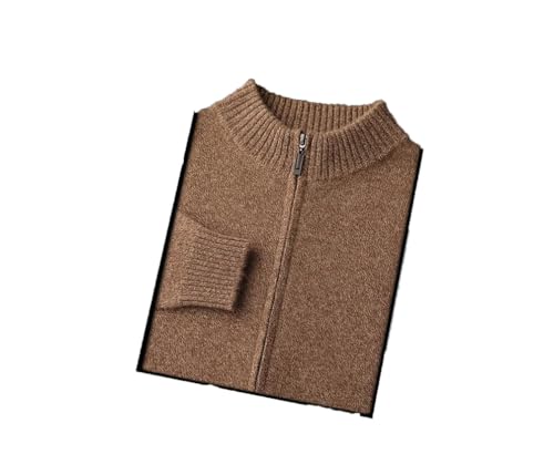 Men Full Zip Sweater Mock-Neck Cardigan Long Sleeve Zipper Cardigan Thick Casual Knitwear Sweaters