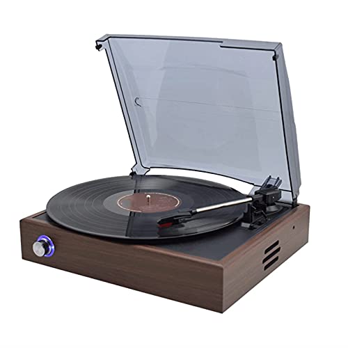 レトロヴィンテージ蓄音機、ビニールレコードプレーヤー3スピードBluetoothターンテーブル、内蔵ステレオスピーカーレコーダー
