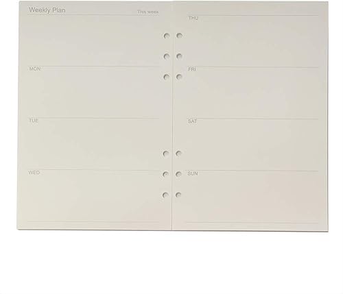 Miniatura 41 de Recambio de planificador A5 negro en blanco, insertos de planificador A5, repuesto de carpeta de 6 anillas, papel negro para carpeta recargable En