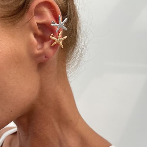 4 Pzas Aretes Ear Cuff Dorado y Plata Sin Perforación miniatura 2