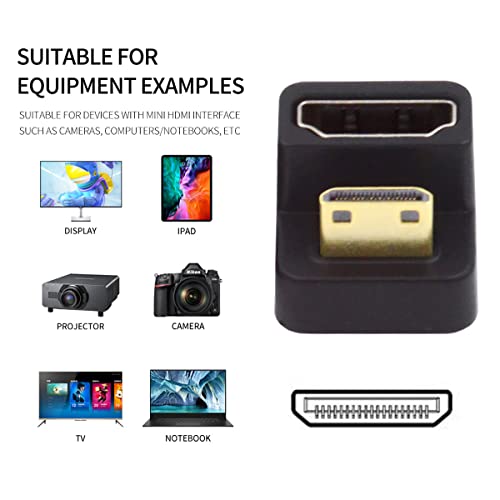CY 4K Cable 360 Degree Up Opposite U Shape Back Angled Mini HDMI 1.4 Male to HDMI Female Extension Adapter Converter - Image 4