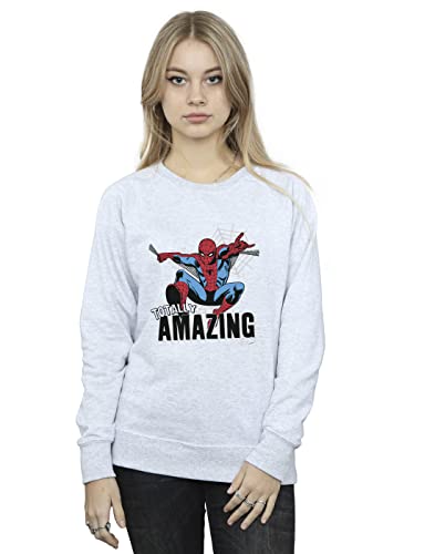 Marvel Women's Spider-Man Amazing Sweatshirt Sport Grey X-Large