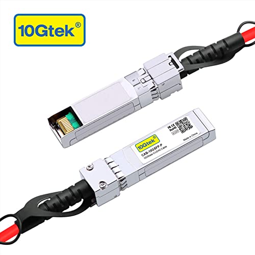 Image of 10Gtek [Red Colored 10G SFP+ DAC Cable - Twinax SFP Cable for Cisco SFP-H10GB-CU2M, Ubiquiti UniFi, D-Link, Supermicro, Netgear, Mikrotik, Fortinet, 2-Meter(6.5ft)