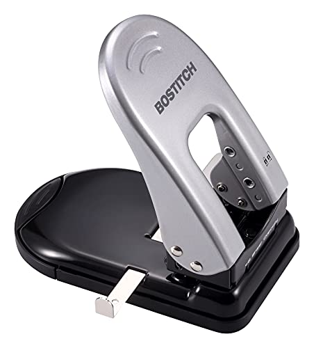 Paperpro-Bostitch 2340 Indulge 2-Hole Punch, 40-Sheet Capacity, Black/Silver #TOP2