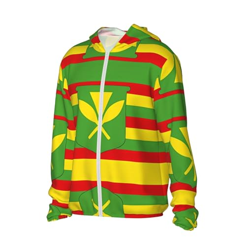 Native Hawaiian Flag Print Sun Protection Hoodie for Men Women, Men's UV Rash Guard Long Sleeve Shirt2