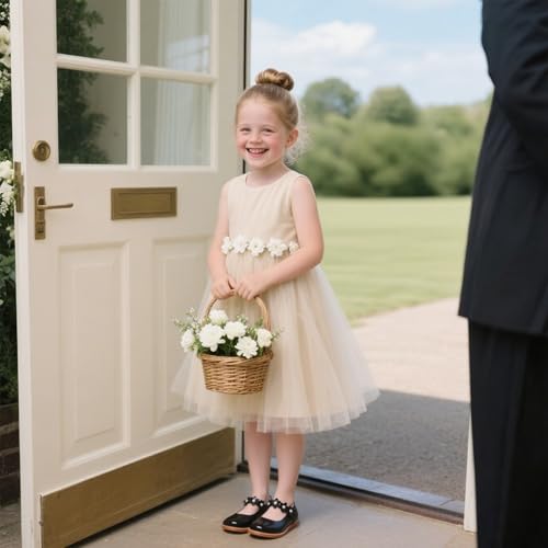Image of Kiderence Toddler Girl Mary Jane School Uniform Dress Shoes Oxford Flats | Wide Toe Box Great Comfort for Student Shoe and Flower Girl Shoe for Wedding, Parties, Church