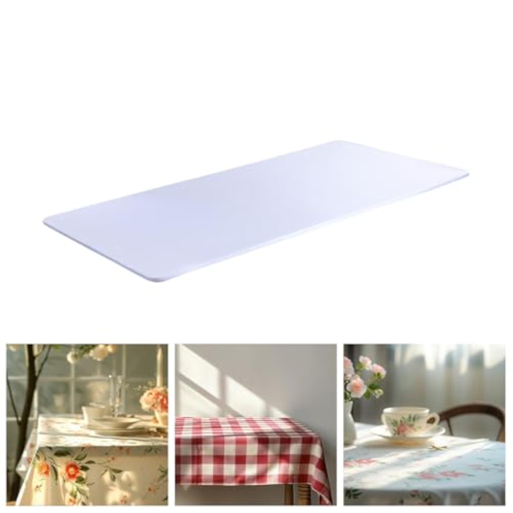 Stretch Table Cover Washable Patio Table Cover 4ft for Event Kitchen Wedding White