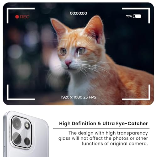 Image of FabeKee Camera Lens Protectors for OnePlus Nord 6 Tough HD Individual Aluminum Alloy Lens Ring Cover, Scratch Resistant, Full Lens Cover| Silver