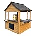 AXI Lynn Spielhaus aus Holz in Braun & Anthrazit | Outdoor Kinderspielhaus für den Garten mit Spielküche, Tic Tac Toe & Zubehör | Gartenhaus für Kinder