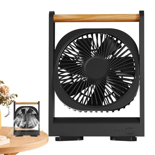 yakermur Ventilador de pie, ventilador recargable de 4 velocidades ajustable, circulador de aire de bajo ruido, accesorios de cubículo para interiores y exteriores