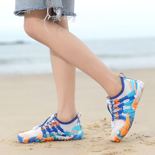 Image of Kids Water Shoes Boys Girls Quick Dry Aqua Socks Barefoot Beach Pool Swim Hiking Lightweight Non-Slip Outdoor