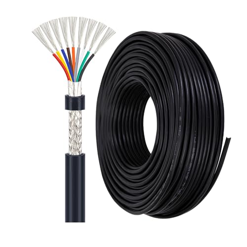 Cable multiconductor apantallado de 9 núcleos con cobre estañado de 65 pies y 24 AWG