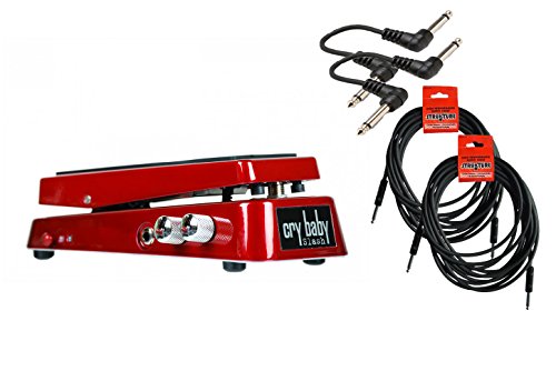 Dunlop SW95 Slash Signature Cry Baby Wah Wah Cable Bundle w/ 4 free Items: 2x 18.6' Strukture Cables, 2x Hosa Patch Cables