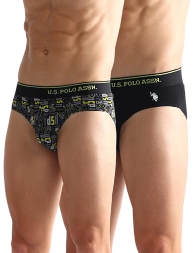 Image of U.S. Polo ASSN. Mens OEB08 Pure Cotton Antibacterial Underwear Briefs - Pack of 2