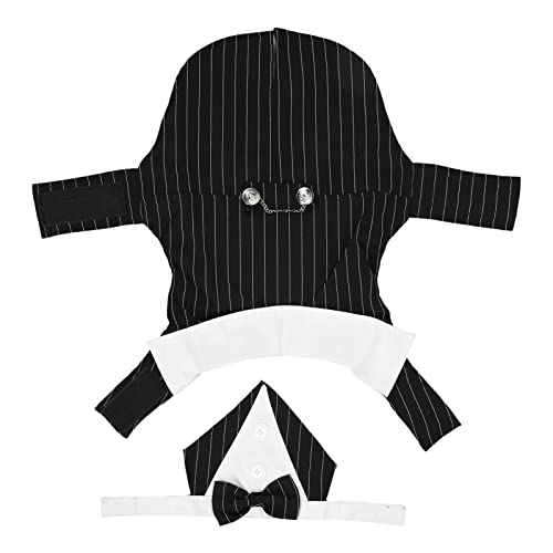 Hundeanzug, Hochzeitsanzug mit Fliege für Hunde, Stilvoll, Klassisch, Vertikal Gestreift, für Hunde, Formeller Smoking, Abend-Smoking für Hochzeit, Halloween, Geburtstagsfeier (XS)