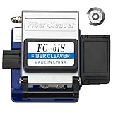 FC-61S Optical Fiber Cleaver Fiber optic cable cutting knife With Fiber Scrap Collector and 1pcs spare blade 16 Cleaving Spots & 48000 Cleaves Cold connection cutting tool (FC-61S+spare blade)