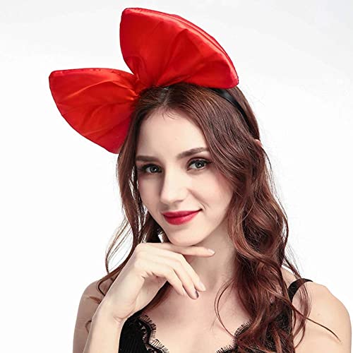Women Girls Red Big Hband, 10'' Huge Bband Hband, Bowknot Hair H for Halloween Cosplay Costume Party