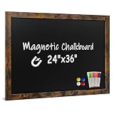 Marribol Magnetic Chalkboard for Wall,24' x 36' Large Rustic Framed Chalk Board for Home Office School