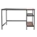 Price comparison product image Computer Workstation,Oak Computer Desks PC Laptop Table Office Study Writing Desk Laptop Desk Dining Gaming Table Student Table with 2Layer Grid Rack for Office Bedroom Living Room Black,120x75x60cm