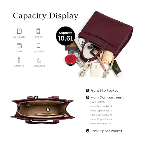 Bolso Tote de Cuero Genuino para Mujer con Asa Superior miniatura 4