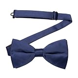 YourTies Pre-Tied Bow Ties for Men Solid Color Navy Blue Bowtie Formal Bussiness