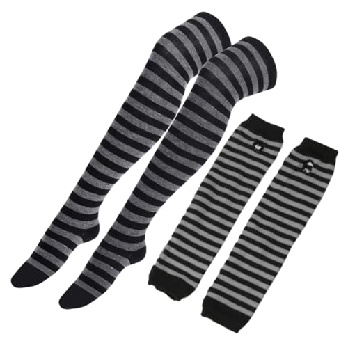 Didiseaon Warm Winter Leg Warmers Pack Women's Girls Long Socks Thigh High Socks Arm Covers Elastic Comfortable for Cold Weather