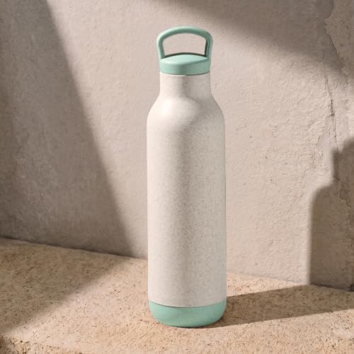 Image of Eha Earth Friendly Eco Spring Water Bottle for Office & Schools | Stainless Steel Water Bottle for Kids and Adults Made with Rice Husk | Leakproof |1 Unit, 900 ml | Celeste