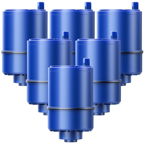 6 Pack Water Filter Replacement Compatible with All PUR®, PUR®PLUS Faucet Filtrat-ion Systems, RF-9999® Faucet Water Filter, High Efficiency Filtration and 18-Month Value, NSF Certified, Blue