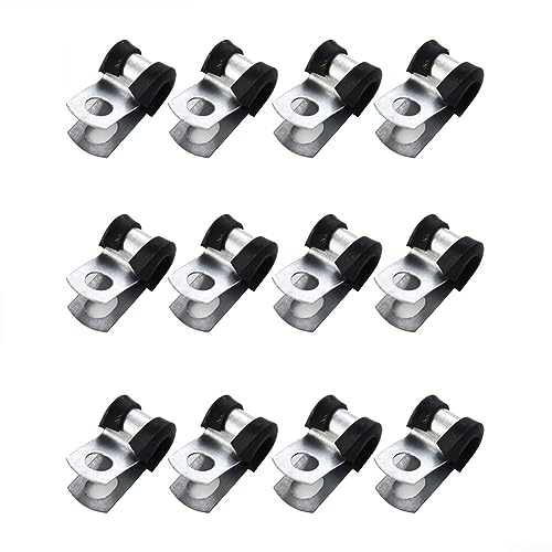 Lot de 12 clips de tuyau de frein doublés en caoutchouc de qualité supérieure, 4,7 mm, pour tuyau automobile, idéal pour une utilisation électrique automobile
