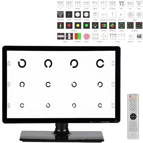 Digital Optical Vision Meter with LCD Display and Remote Control, Visual Acuity Chart Digital Featuring Multiple Visual Targets and Display Methods for Professional Optometry Use(18.5in)