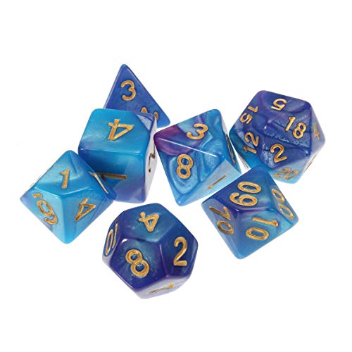 Dados poliédricos de 42 piezas anticaídas para dados juegos de rol con numeración de alta visibilidad 3