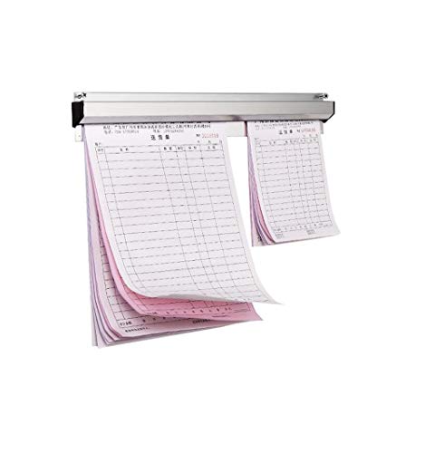 MBBITL 18 Inch Kitchen Slide Check Rack Bill Orders Ticket Holder Tab Grabber Aluminium for Restaurant Cafes Pubs Bars
