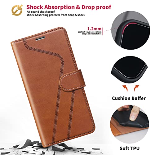 CIVICASE for Samsung Galaxy A42 Wallet Case,Premium Leather Flip Case [RFID Blocking] Credit Card Holder Folio Magnetic Stand TPU Shockproof Cover Color Matching for Samsung A42 (6.6") Brown - image 5