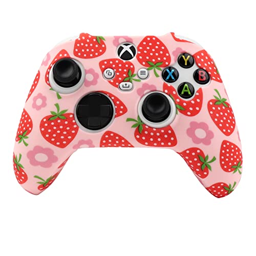 RALAN Capa protetora de controle rosa fruta para Xbox Series, capa protetora de silicone antiderrapa