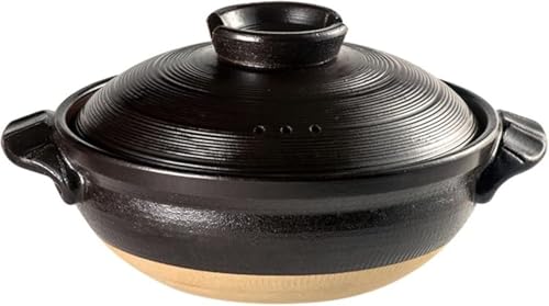 Zxyler 土鍋 耐熱陶器 大容量スープポット 二人 ご飯鍋 両手鍋キャセロール 陶器 かまど 保温性 直火 伝統 おしゃれ 耐熱 プレゼント 吹きこぼれ防止 直火 耐熱 ご飯 煮込み 日本