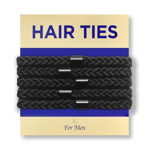HAVHAF Braided Mens Hair Ties For Men 5 pcs(XL, Black) - For Buns Curly Thick Dense Hair Elastic Hair Ties For Guys | No damage Crease Breakage Man Bun Hair Tie Men with Long Hair | Perfect hairtie For Men