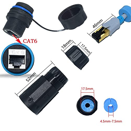 PENGLIN 2PCS Shielded RJ45 Waterproof Panel Mount Connector IP68 Cat5/5e/6 8P8C Ethernet LAN Cable Coupler Female to Female Outdoor Network Adapter - Image 2