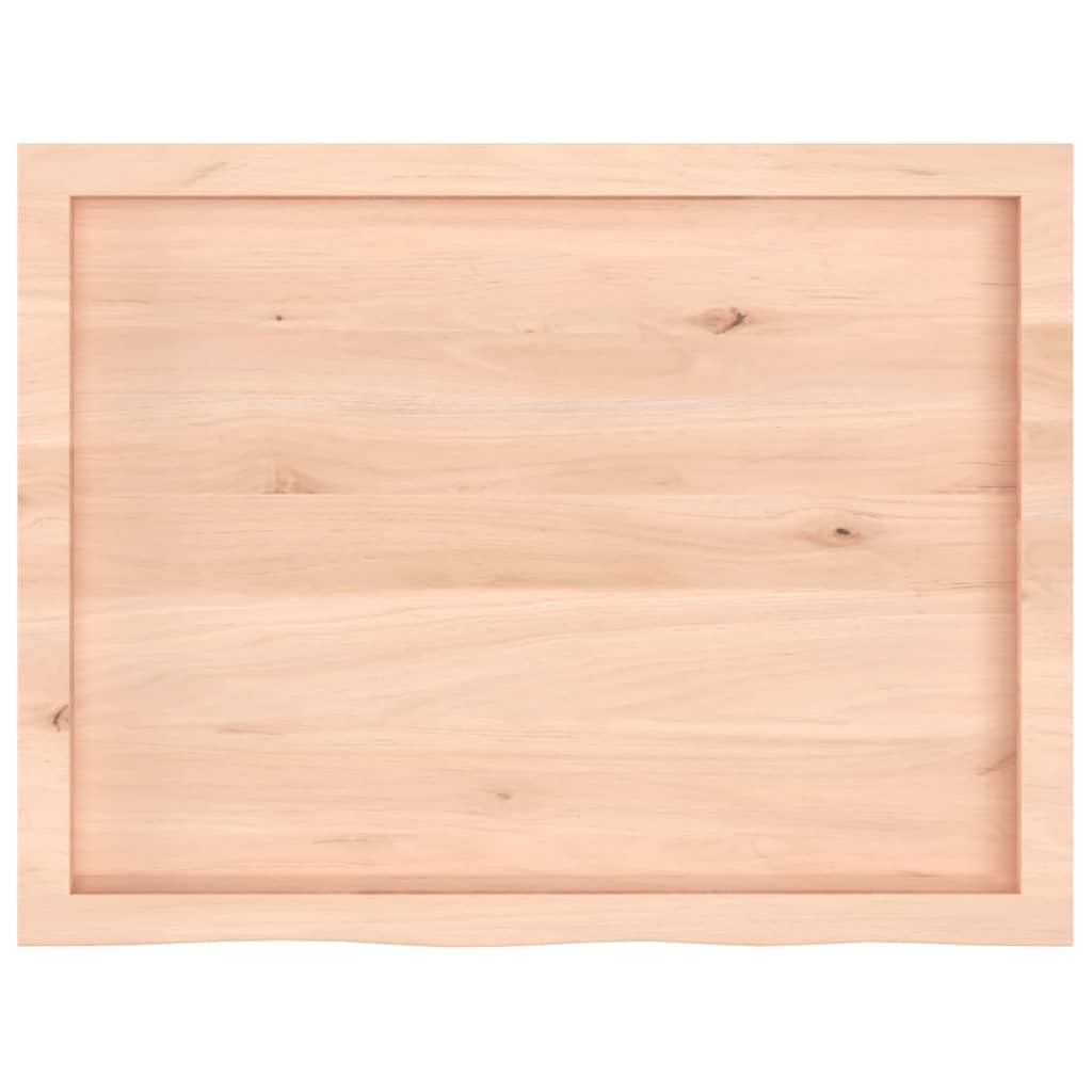 Piano lavabo in legno di rovere massiccio, 80 x 60 x (2-6) cm, non trattato, con bordo naturale, versatile, piano da cucina, piano di lavoro, piano da tavolo per bagno, officina