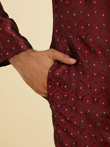Image of Manyavar Men's Brocade Self Design Kurta Set (2pcs)