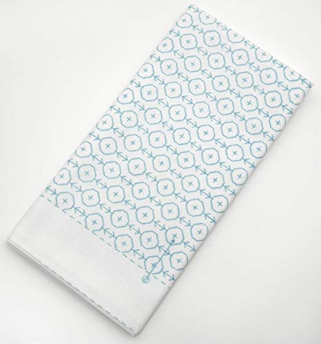 Image of Yokota Daruma Sashiko Cloth Fabric - Pre-Printed Sampler With English Instruction Inside (White Clover)