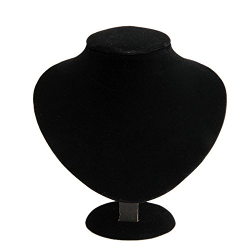 FACILLA® Wood Black Velvet Necklace Chain Jewelry Bust Display Holder Stand Fashion