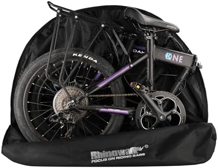 SUNELFFY Folding Bike Bag for 14-20inch Bicycle Carry Bike Bag for Brompton Travel Case Bike Transport Bag for Car Train Air Travel Portable, Black