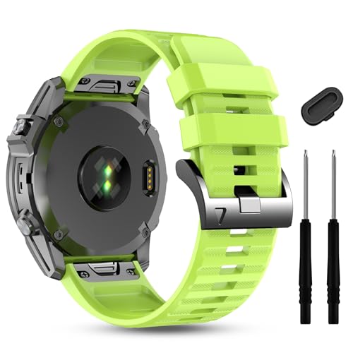Image of Silicone Band for Garmin Enduro 3 2 /Fenix 8 pro /tactix 8 AMOLED 51mm /Fenix 7X /6X pro sapphire solar /5X plus, 26mm Quickfit Sprot Watch Strap Replacement for Descent Mk2i /3i /epix Pro /quatix 8 51mm