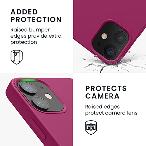 kwmobile Case Compatible with Apple iPhone 12 mini Case - TPU Silicone Phone Cover with Soft Finish - Raspberry Pink - Image 3