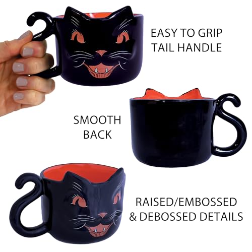 Taza Cerámica Halloween Vintage Gato Negro 12oz miniatura 4