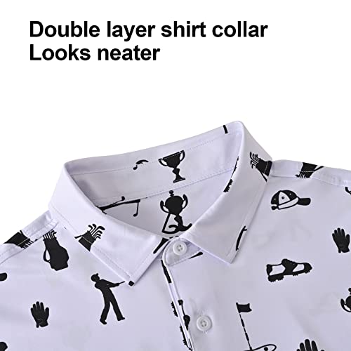 Deolax Mens Golf Shirts Hawaiian Performance Moisture Wicking Mens Polo Shirts Fashion Printing Polo Shirts Short Sleeve Dry Fit Polo Shirts For Men Soft Breathable Lightweight Golf Shirts For Men #TOP5