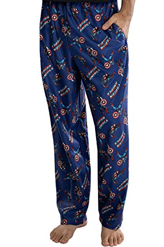 Marvel Men's Captain America Retro Allover Print Loungewear Pajama Pants3