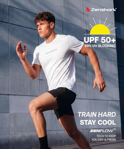 Image of ZENSHARK Gym T-Shirt for Men| Dry Fit Workout Sports T-Shirt | Quick Dry Breathable Polyester Fabric with Half Sleeve Round Neck | Running Gym Wear Active Wear for Training