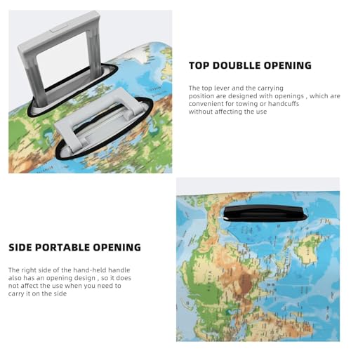 World Map Print Luggage Covers For Suitcase, Elastic Travel Luggage Covers, Anti-scratch Suitcase Cover Fits 25-28 Inch Luggage3